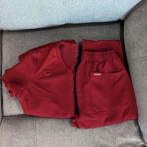 Jaanuu Burgundy Scrub Set